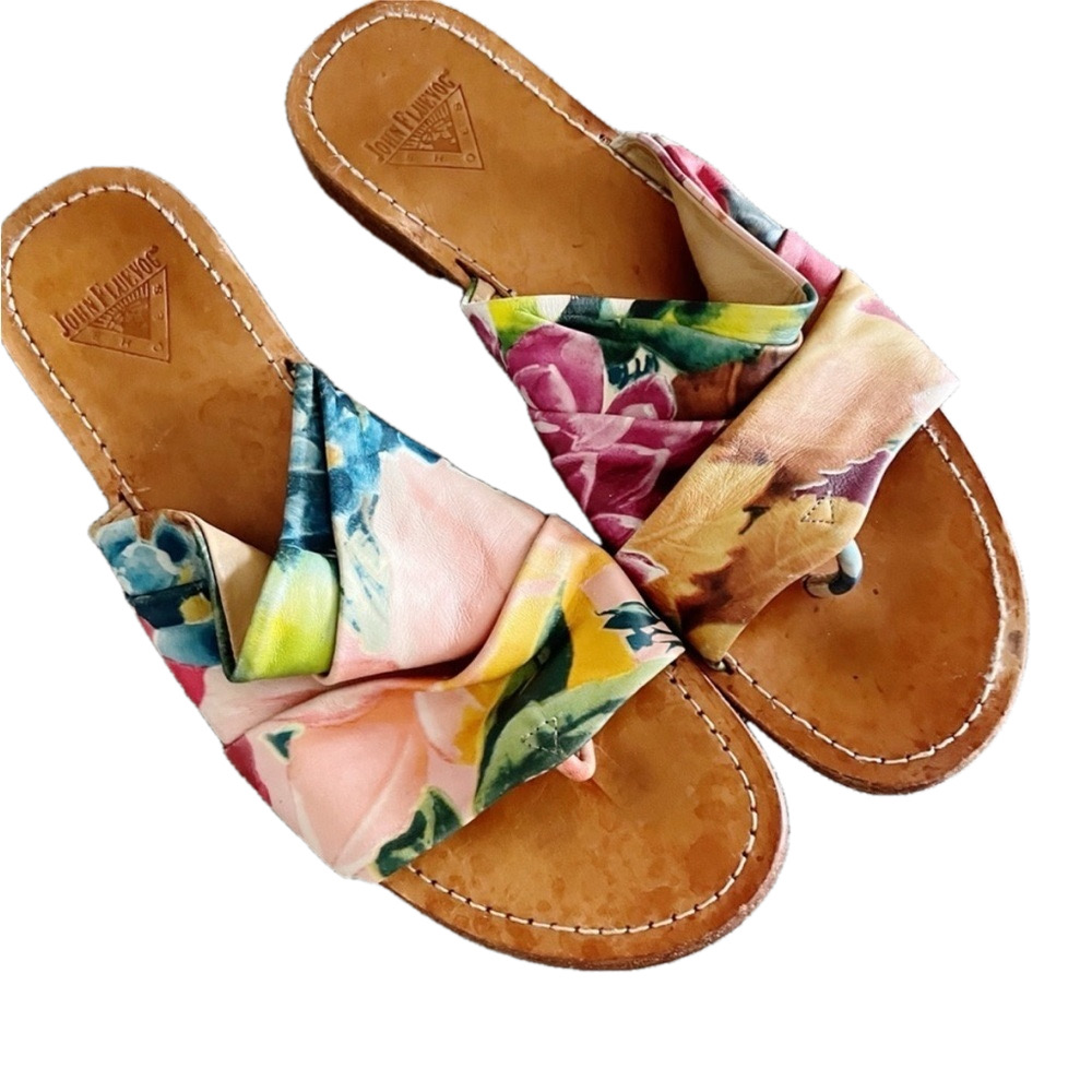 John Fluevog Rivers Amazon Floral Slip On/Flip Flop Size 11M
